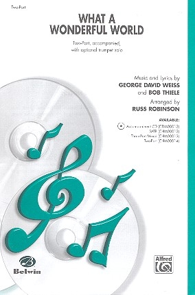 What a wonderful World for 2-part chorus and piano (trumpet ad lib) score