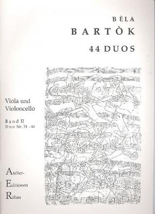44 Duos Band 2 (Nr.31-44) fr Viola und Violoncello 2 Spielpartituren
