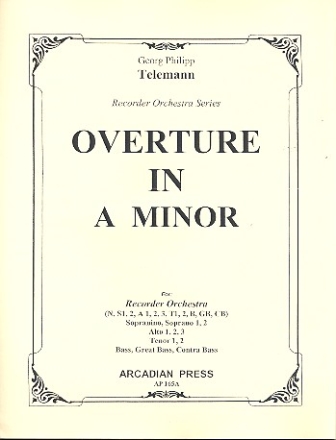 Overture in a minor for recorder orchestra score and parts