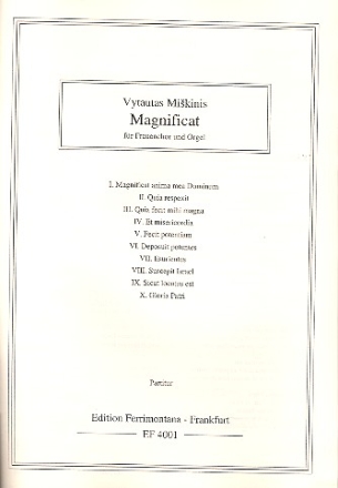 Magnificat fr Frauenchor und Orgel Partitur