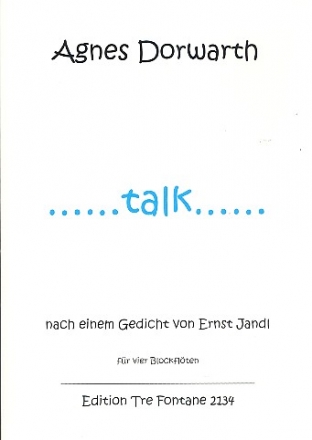 Talk fr 4 Blockflten (SATB) Spielpartitur