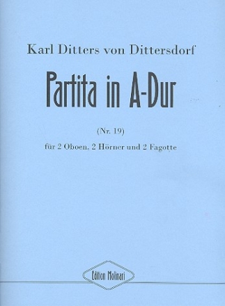 Partita A-Dur Nr.19 fr 2 Oboen, 2 Hrner und 2 Fagotte Partitur und Stimmen