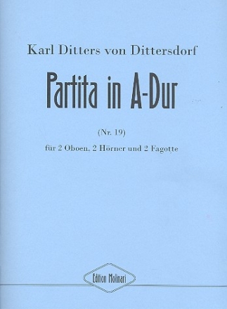 Partita A-Dur Nr.19 fr 2 Oboen, 2 Hrner und 2 Fagotte Partitur und Stimmen