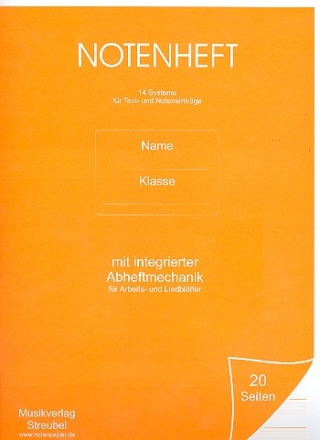 Notenheft 14 Systeme Din A4 hoch mit integrierter Abheftmechanik fr Arbeits- und Liedbltter