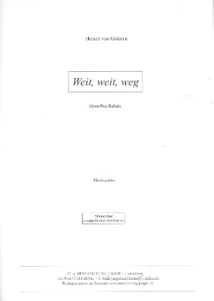Weit weit weg  fr Mnnerchor und Klavier Partitur