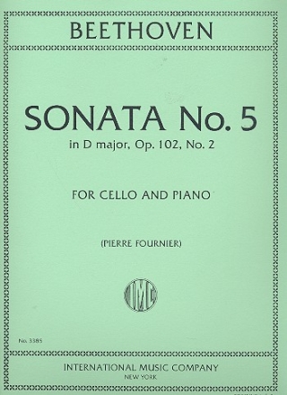 Sonata D major no.5 op.102,2 for cello and piano