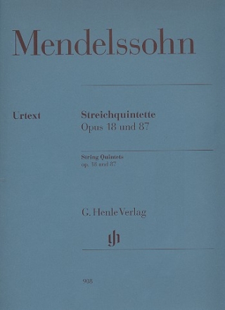 Streichquintette op.18 und op.87 fr 2 Violinen, 2 Violen und Violoncello Stimmen