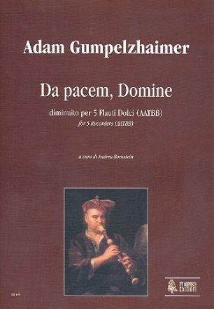 Da pacem Domine for 5 recorders (AATBB) score and parts
