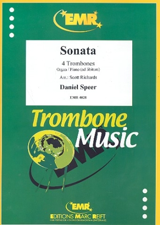 Sonate for 4 trombones (piano/organ ad lib) score and parts
