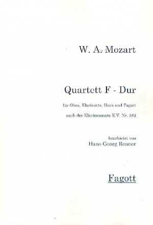 Quartett F-Dur nach KV283 fr Oboe, Klarinette, Horn und Fagott Stimmen