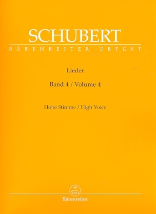 Schubert Lieder Band 4 fr Gesang (hoch) und Klavier praktische Ausgabe