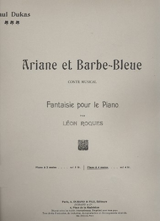 Ariane et barbe-bleue - Fantaisie pour piano  4ms partition