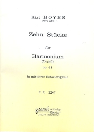 10 Stcke op.41  fr Harmonium (Orgel)