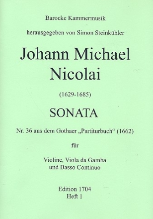 Sonata Nr.36 fr Violine, Viola da gamba und Bc Partitur und Stimmen