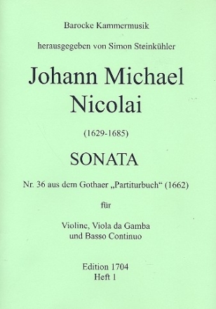 Sonata Nr.36 fr Violine, Viola da gamba und Bc Partitur und Stimmen