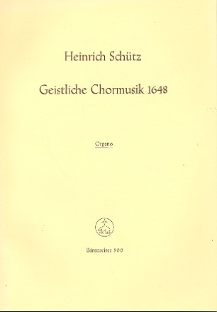 Geistliche Chormusik 1648 fr gem Chor und Orgel (Cembalo) Orgel