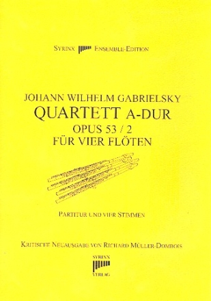 Quartett A-Dur op53,2 fr 4 Flten Partitur und Stimmen