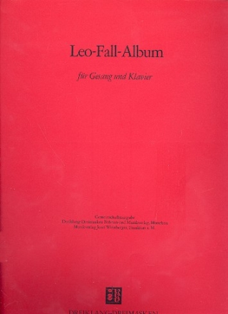 Leo Fall Album fr Gesang und klavier