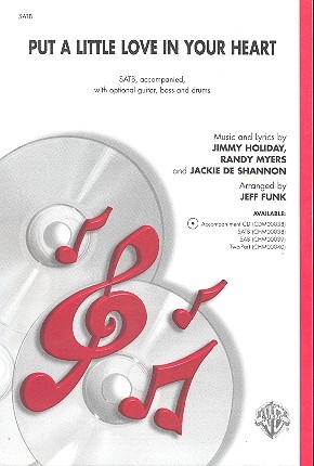Put a little Love in your Heart for mixed chorus and piano (guitar, bass and drums ad lib) score