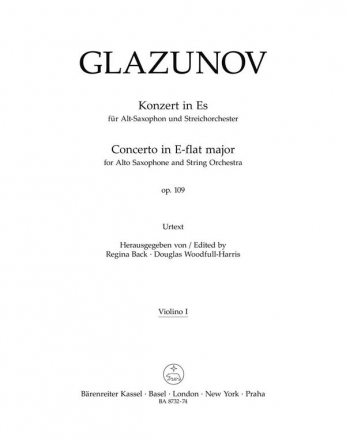 Konzert Es-Dur op.109 fr Altsaxophon und Streichorchester Violine 1