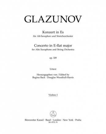 Konzert Es-Dur op.109 fr Altsaxophon und Streichorchester Violine 1