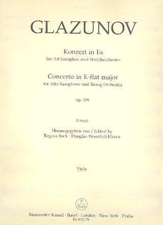 Konzert Es-Dur op.109 fr Altsaxophon und Streichorchester Viola