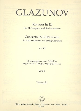 Konzert Es-Dur op.109 fr Altsaxophon und Streichorchester Violoncello