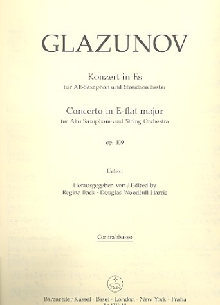 Konzert Es-Dur op.109 fr Altsaxophon und Streichorchester Kontrabass