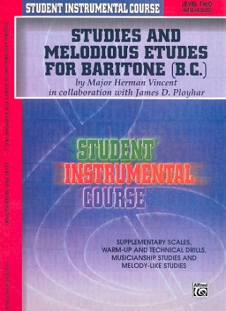 Studies and melodious Etudes Level 2 for baritone (bass clef)