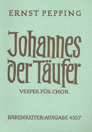 Johannes der Tufer fr gem Chor a cappella Partitur