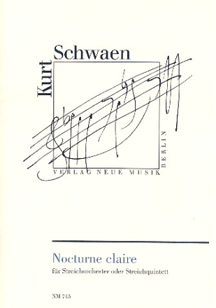 Nocturne claire fr Streichorchester (Streichquintett) Partitur und Stimmen (1-1-1-1-1)