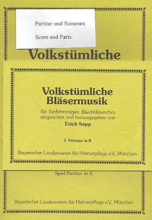 Volkstmliche Blsermusik Band 1 fr 5-stimmiges Blechblser-Ensemble Partitur und Stimmen