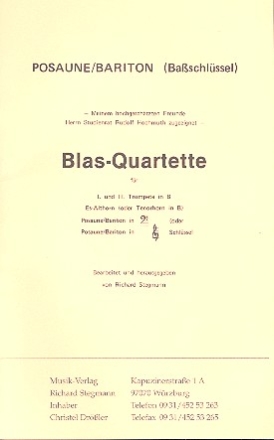 Blas-Quartette fr 4 Blechblser Posaune (Bariton) im Bassschlssel