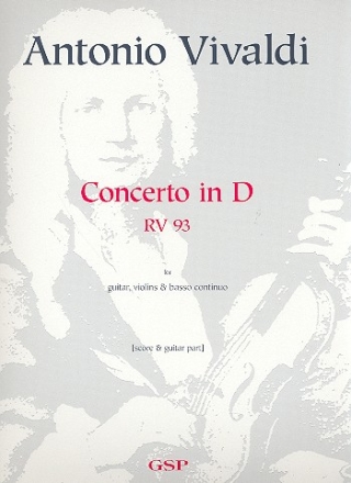 Concerto in D RV93 (+CD)  for guitar, strings and Bc score and guitar part