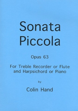 Sonata piccola op.63 for treble recorder (flute) and harpsichord (piano)