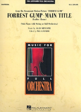 Feather Theme  for solo piano and orchestra or string orchestra score and parts (strings 8-8-8-4-4)