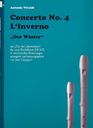 Konzert op.8,4 RV297 (Der Winter) fr 2 Blockflten (ST/AT) Spielpartitur