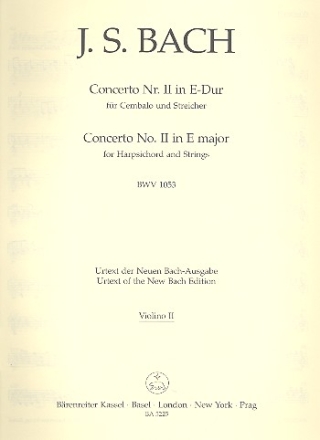 Konzert E-Dur Nr.2 BWV1053 fr Cembalo und Streicher Violine 2
