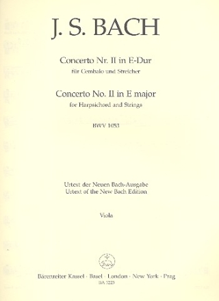 Konzert E-Dur Nr.2 BWV1053 fr Cembalo und Streicher Viola