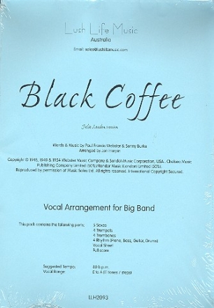 Black Coffee: Vocal Arrangement for Big Band score and parts