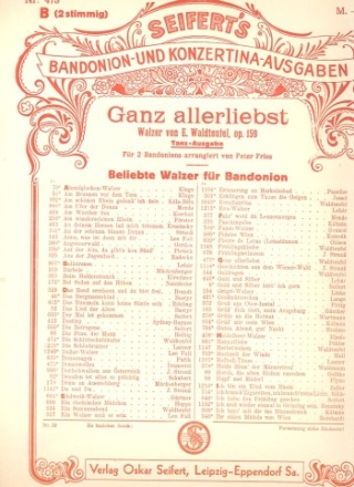 Ganz allerliebst op.159 fr 2 Bandoneons Stimmen