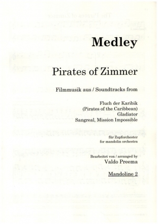 The Pirates of Zimmer (Medley): fr Zupforchester Mandoline 2