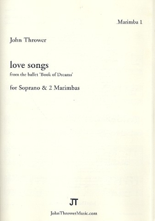 Love Songs for soprano and 2 marimbas score and parts