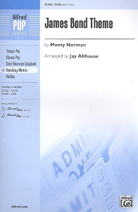 James Bond Theme for mixed chorus (SAB) and piano score