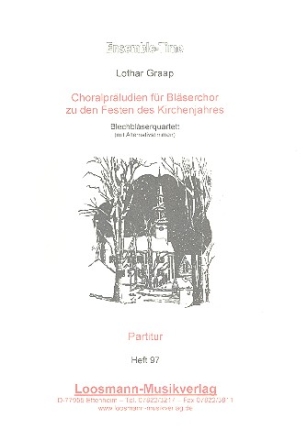 Choralprludien fr 2 Trompeten und 2 Posaunen Partitur und Stimmen