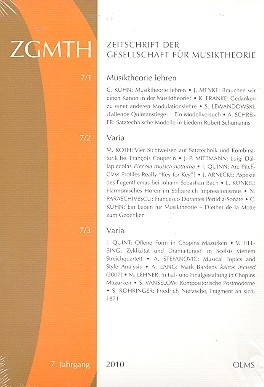 Zeitschrift der Gesellschaft fr Musiktheorie 7. Jahrgang 2010