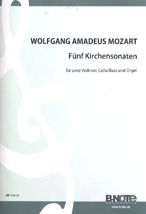 5 Kirchensonaten fr 2 Violinen, Violoncello (Ba) und Orgel