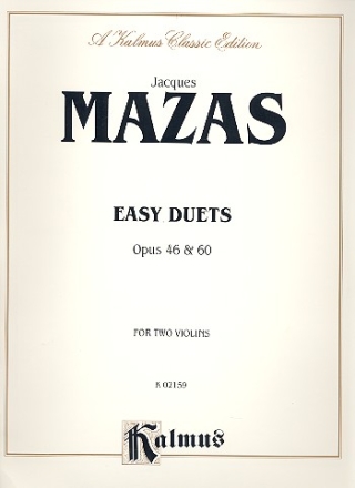 Easy Duets op.46 and op.60 for 2 violins parts Kalmus Classic Series