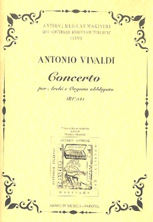 Concerto RV541 per archi e organo partitura i parti