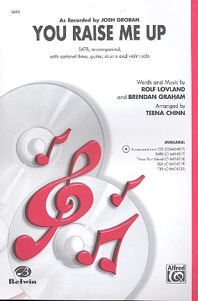 You raise me up for mixed chorus and piano (rhythm group and violin ad lib) score